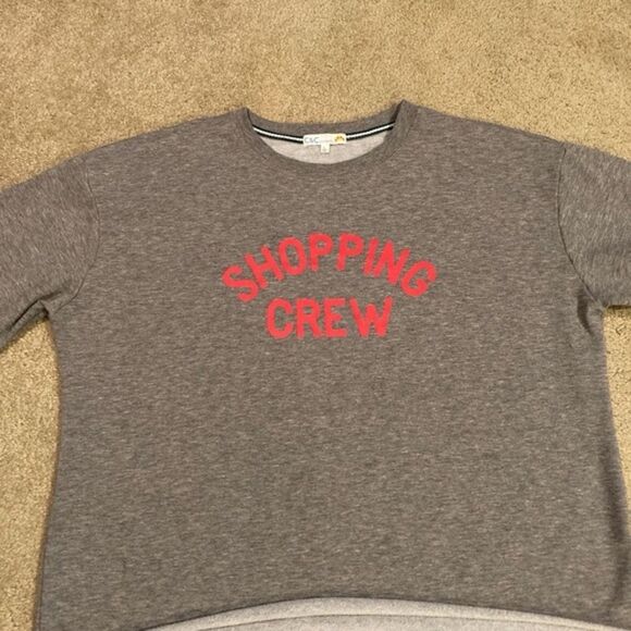 C&C California Oversize Soft Grey Crewneck Sweatshirt Shopping Crew Large - Picture 4 of 8